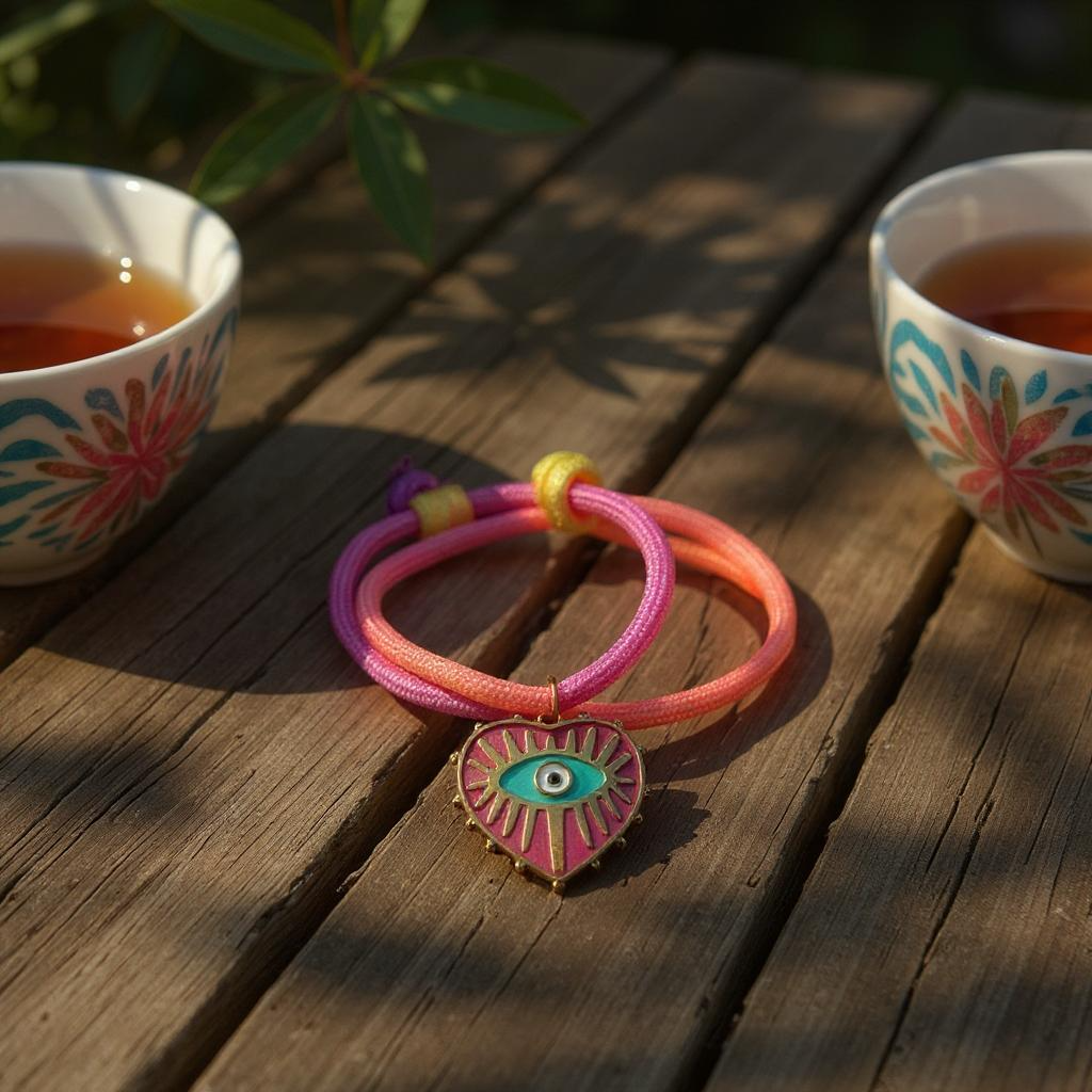 Pulsera Ajustable de Cordon Colorido con Dije en Acero Inoxidable – Hecha a Mano para Mujer