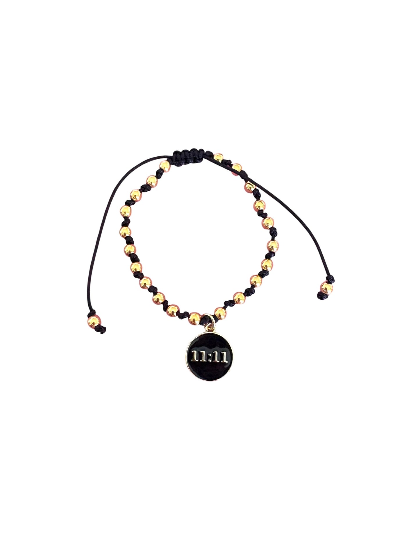 Pulsera de Mujer Ajustable Hecha a Mano con Dije 11:11 en Acero Inoxidable Baño de Oro