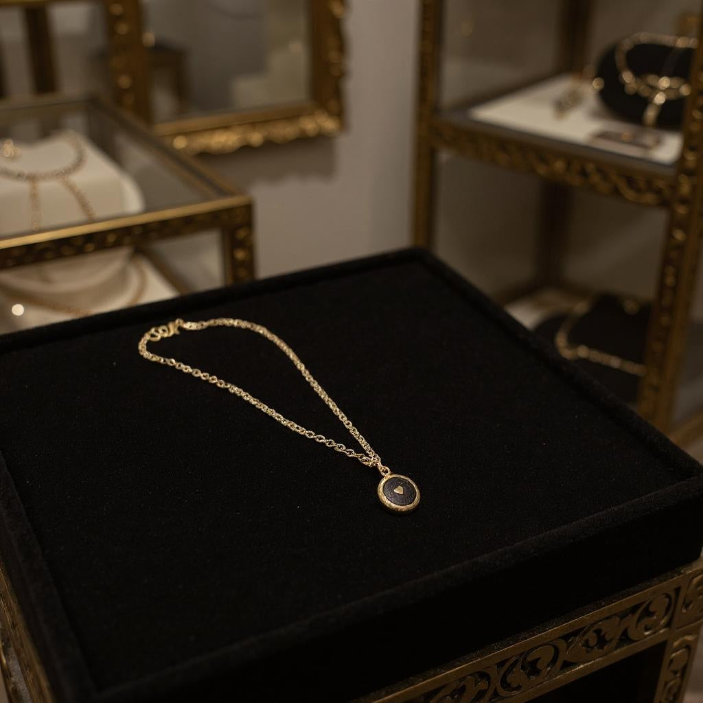 Collar de Cadena con Baño de Oro y Dije en Acero Inoxidable – Accesorios en tendencia - Collar de mujer