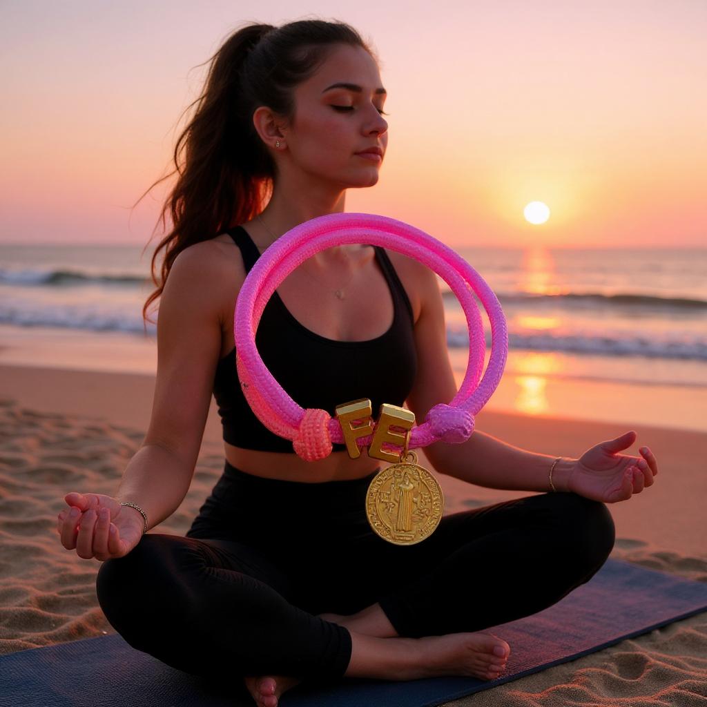 Pulsera Ajustable de Cordon Multicolor con Dije en Acero Inoxidable – Hecha a Mano para Mujer