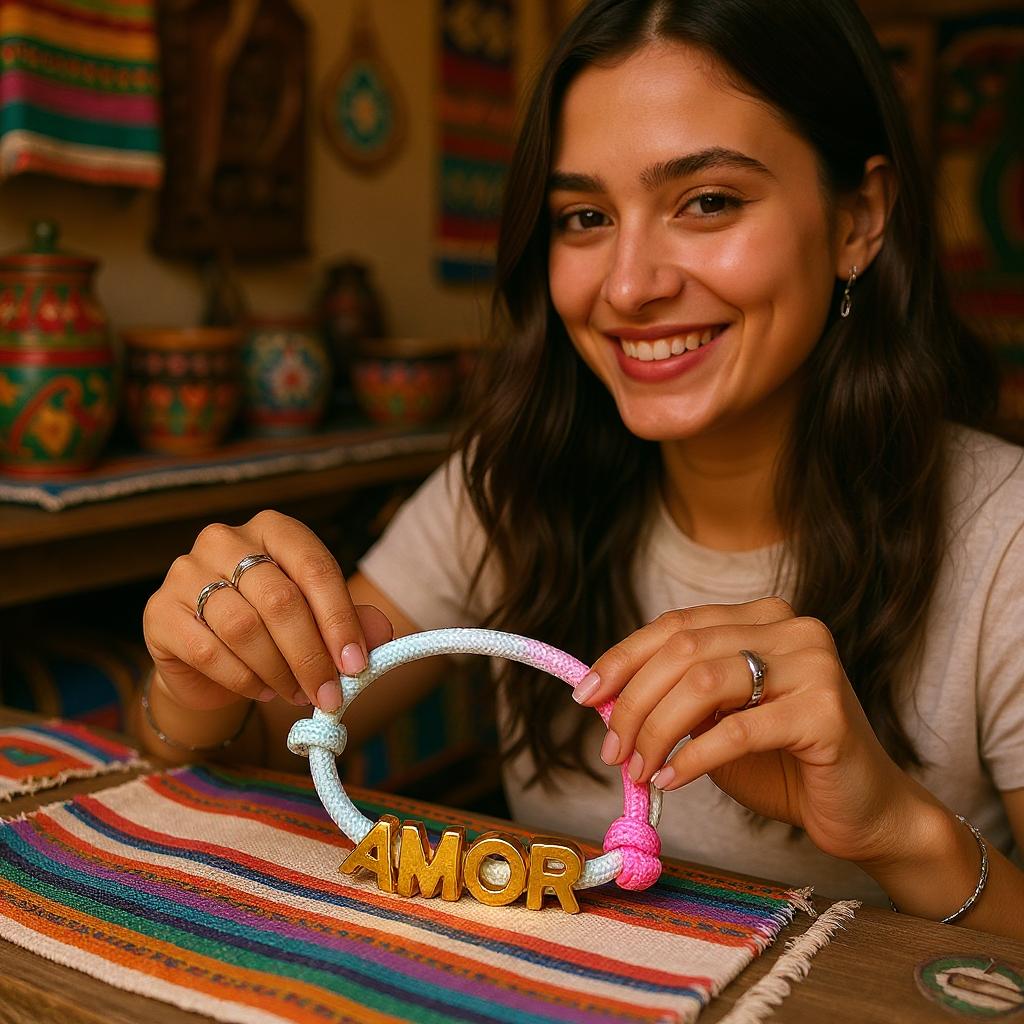Pulsera Ajustable de Cordon Multicolor con Dije en Acero Inoxidable – Hecha a Mano para Mujer