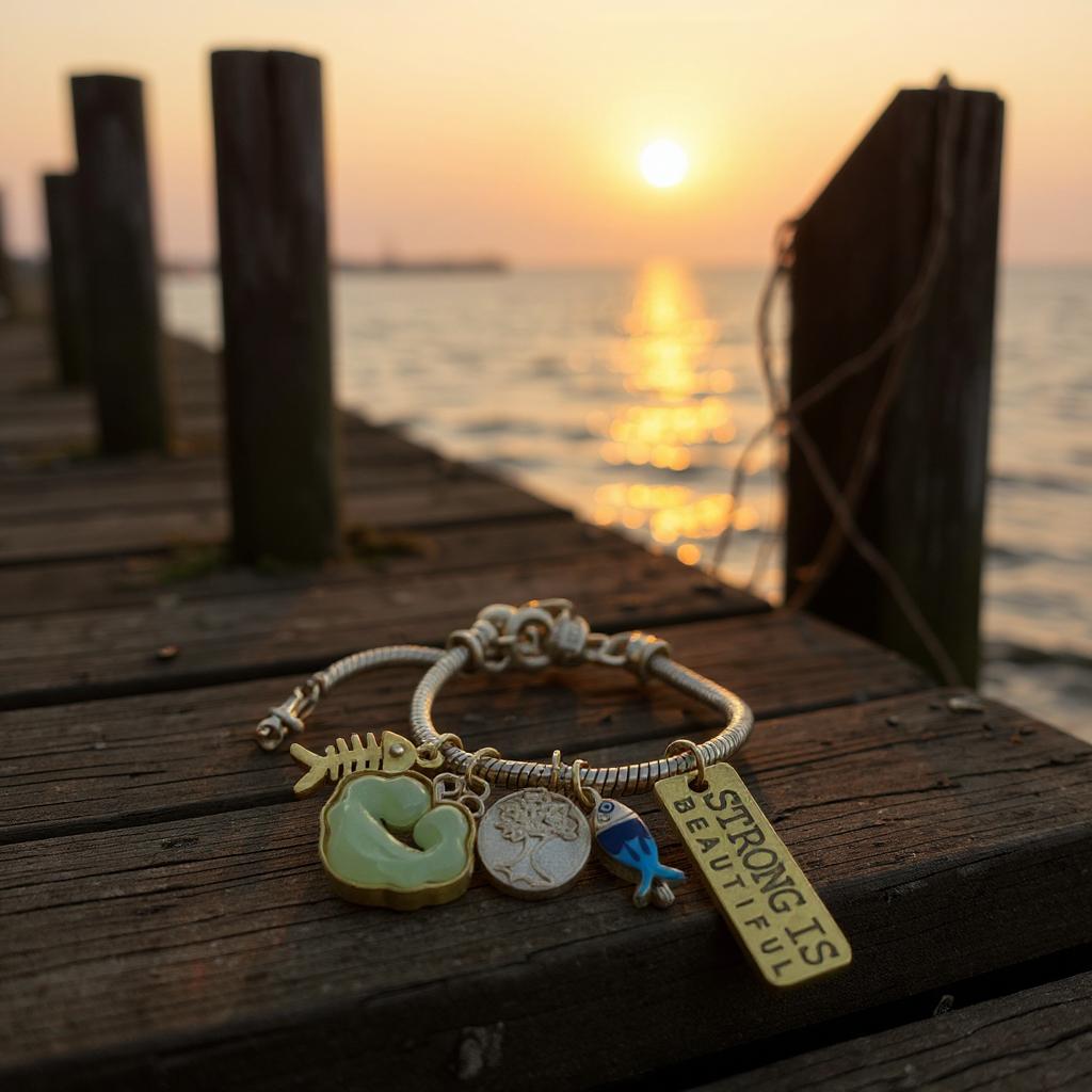 Pulsera de cordón de acero inoxidable bañada en oro con dijes colgantes y cierre extensible – Joyería elegante para mujer