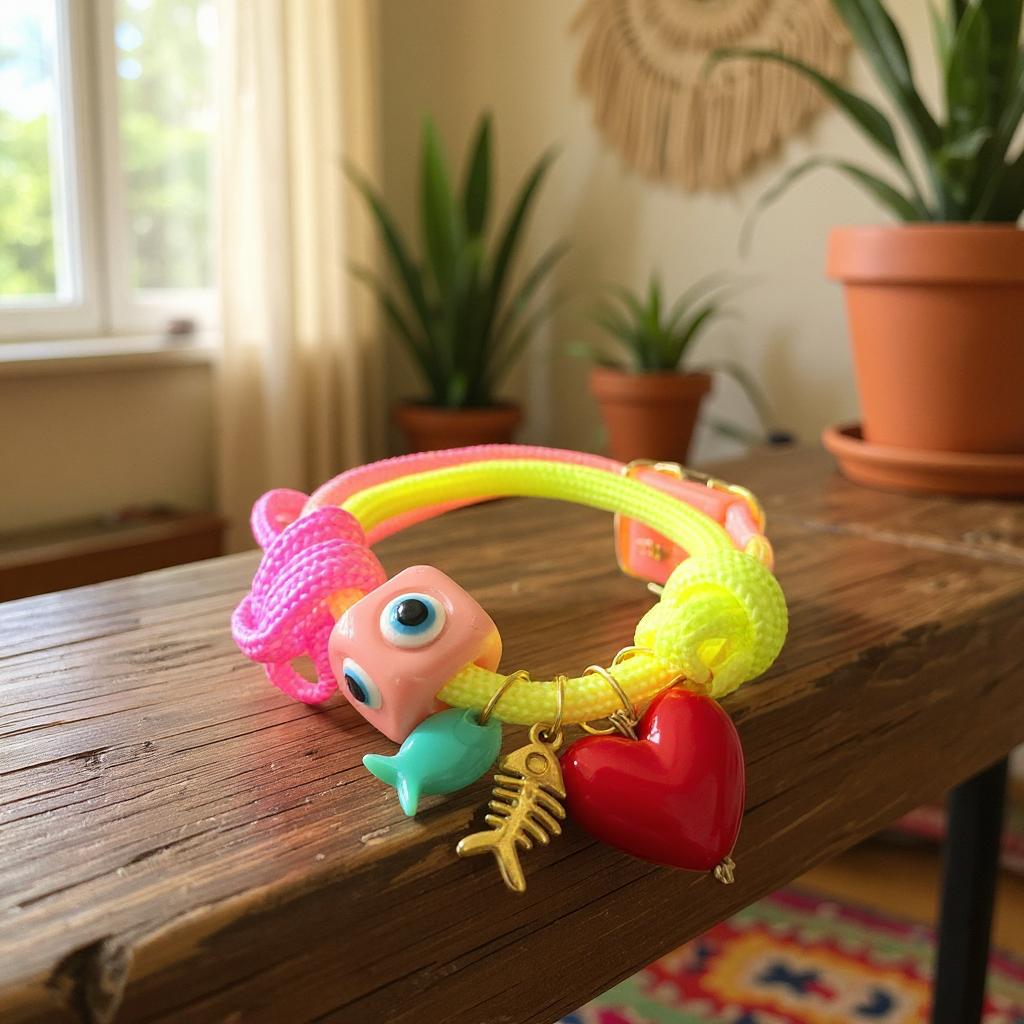 Pulsera Ajustable de Cordon Multicolor con Dije en Acero Inoxidable – Hecha a Mano para Mujer