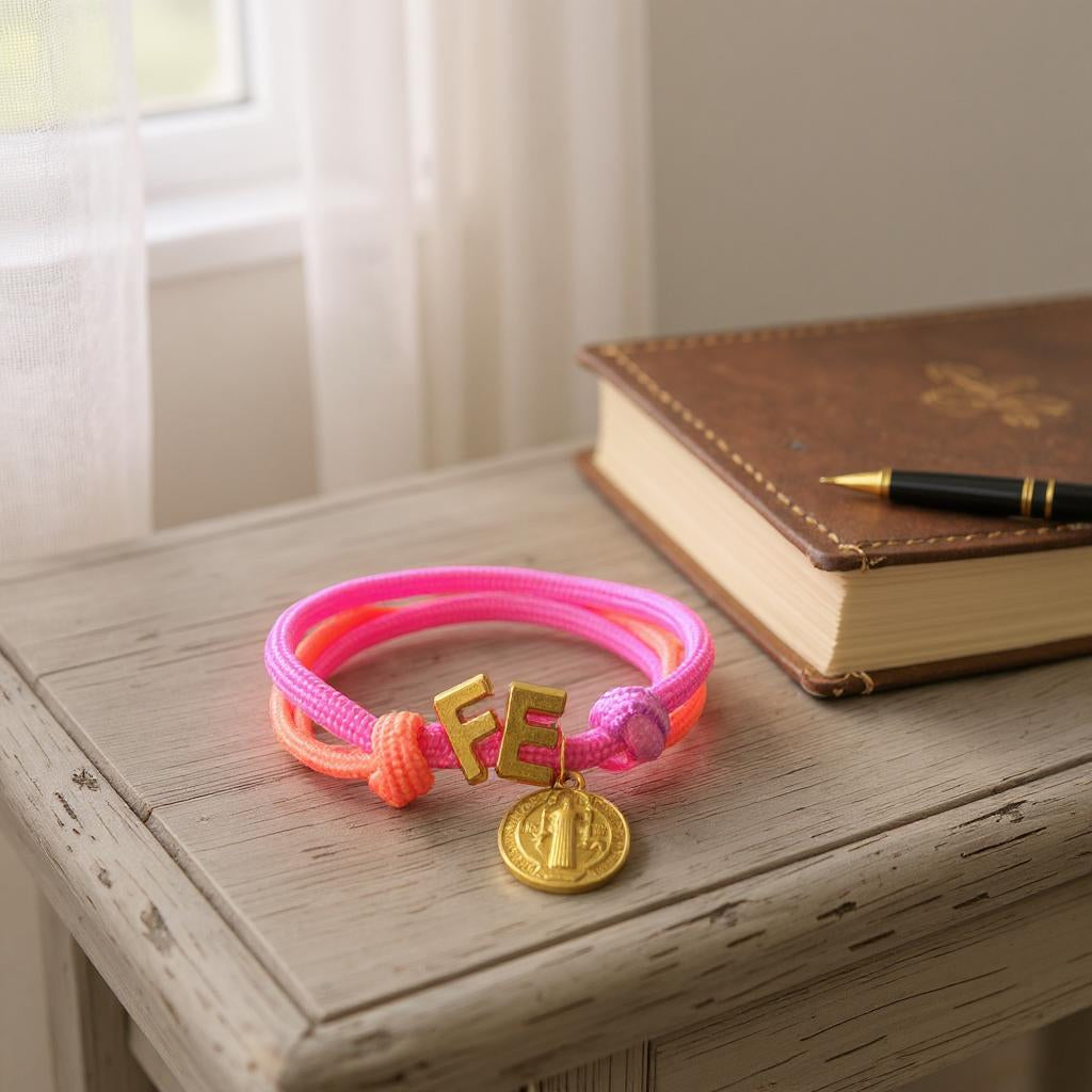 Pulsera Ajustable de Cordon Multicolor con Dije en Acero Inoxidable – Hecha a Mano para Mujer