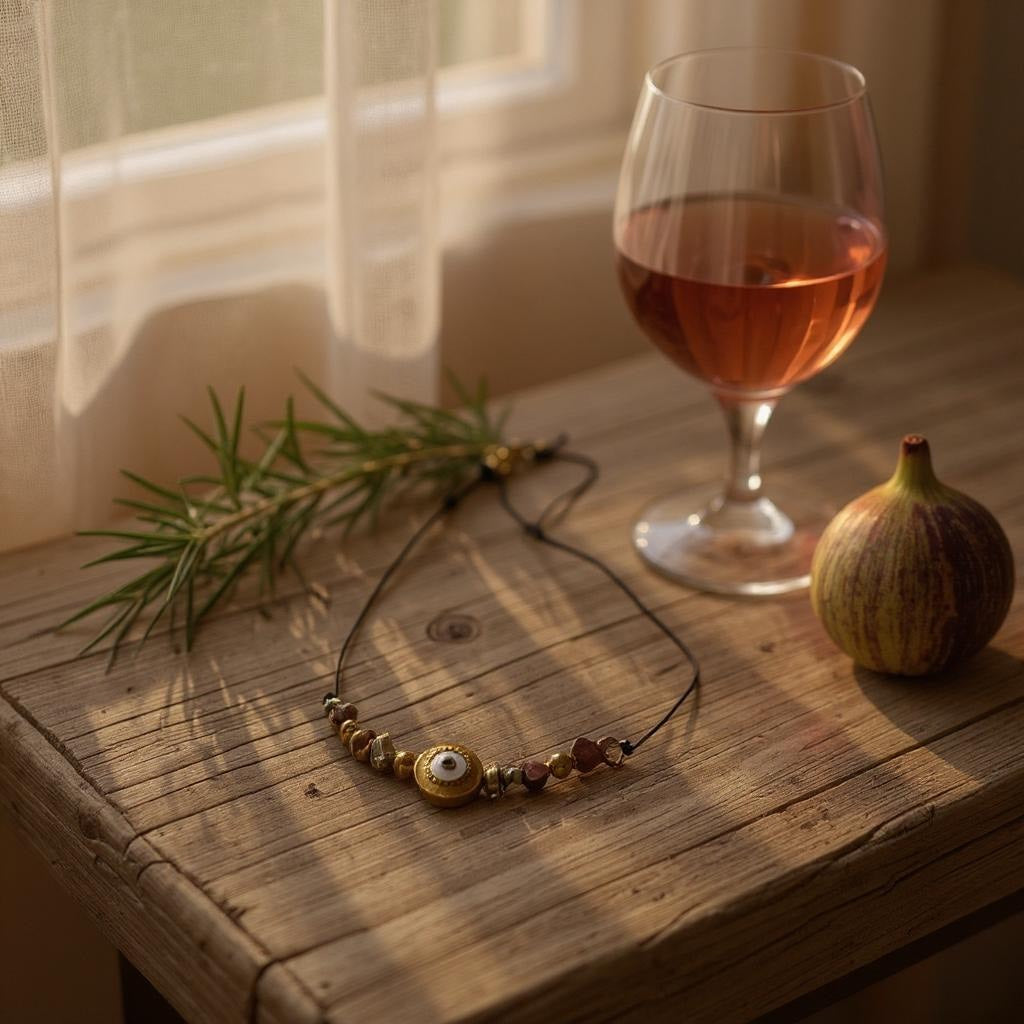 Collar de mujer - Choker de Mujer – Hecho a Mano con Hilo Chino y Cuentas de Acero Inoxidable