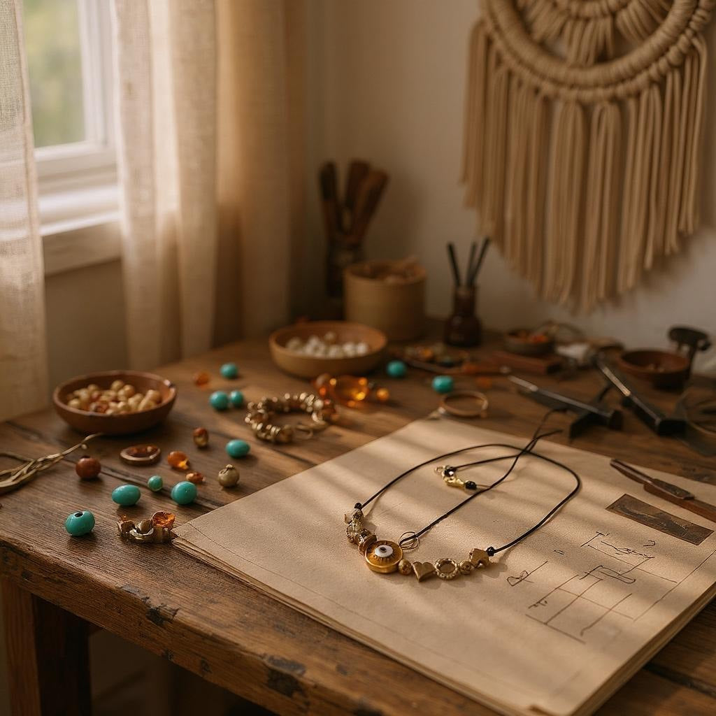 Collar de mujer - Choker de Mujer – Hecho a Mano con Hilo Chino y Cuentas de Acero Inoxidable