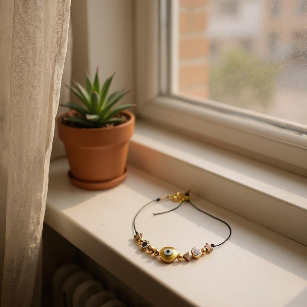 Collar de mujer - Choker de Mujer – Hecho a Mano con Hilo Chino y Cuentas de Acero Inoxidable