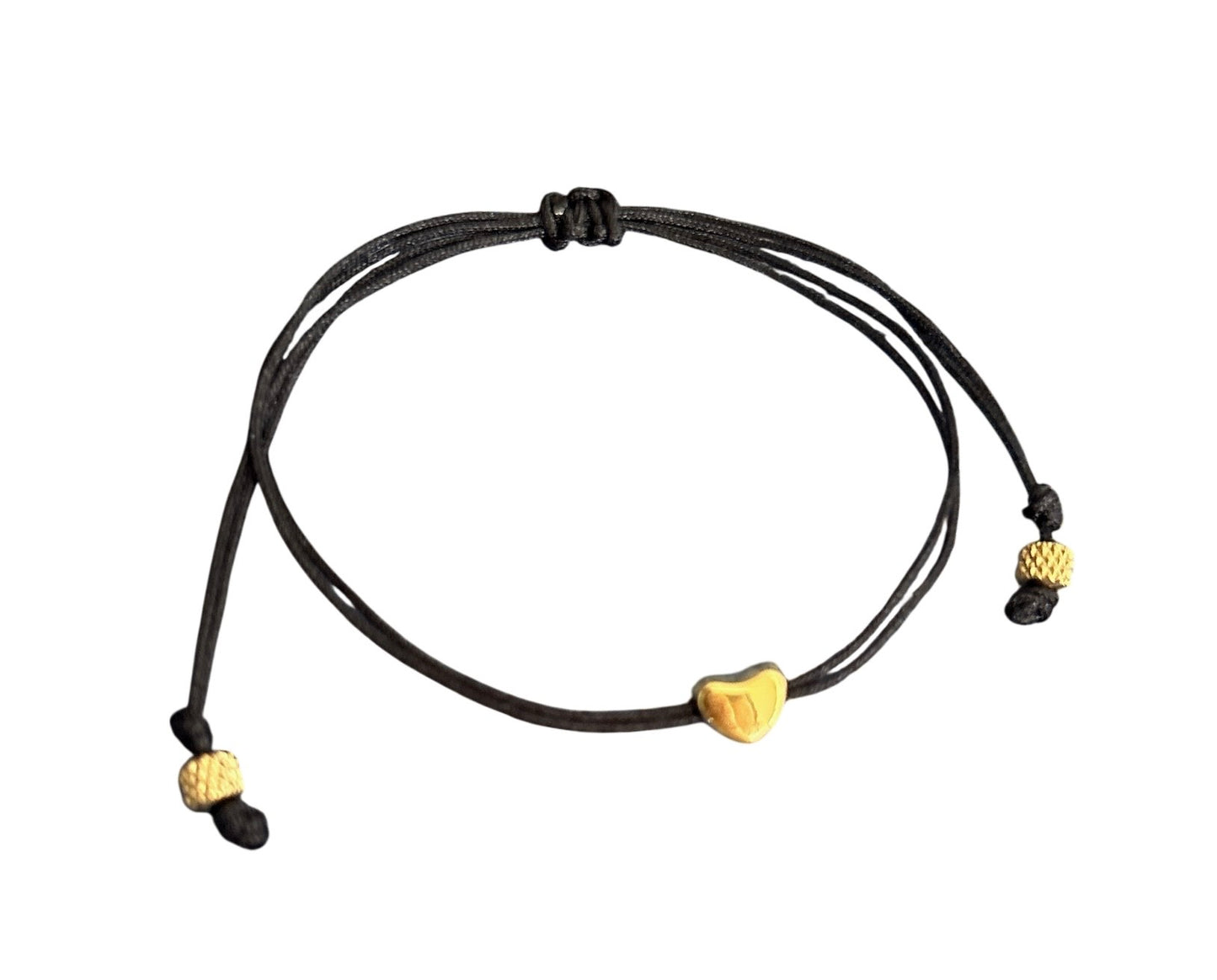 Pulsera de Mujer Hecha a Mano con Hilo Chino y Dije de Acero Inoxidable | Ajustable con Nudo Corredizo