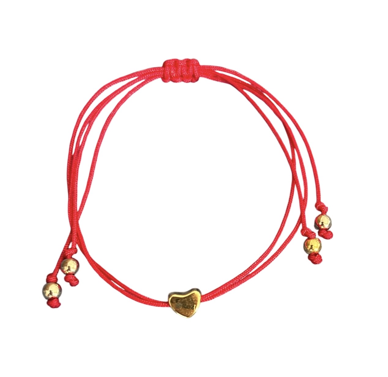 Pulsera de Mujer Hecha a Mano con Hilo Chino y Dije de Acero Inoxidable | Ajustable con Nudo Corredizo