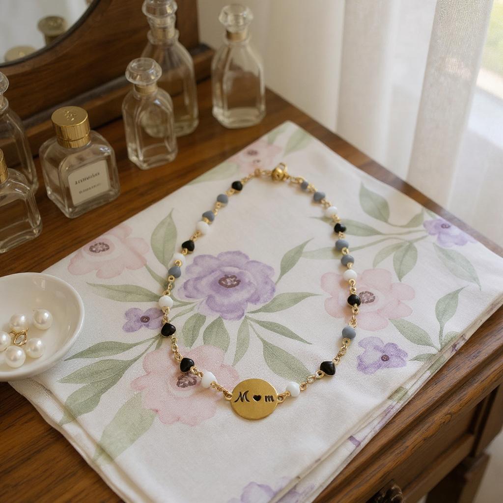 Collar de Cadena con Baño de Oro y Dije en Acero Inoxidable – Accesorios en tendencia - Collar de mujer