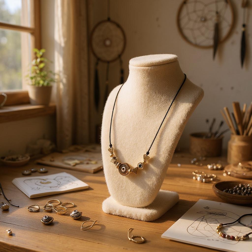 Collar de mujer - Choker de Mujer – Hecho a Mano con Hilo Chino y Cuentas de Acero Inoxidable