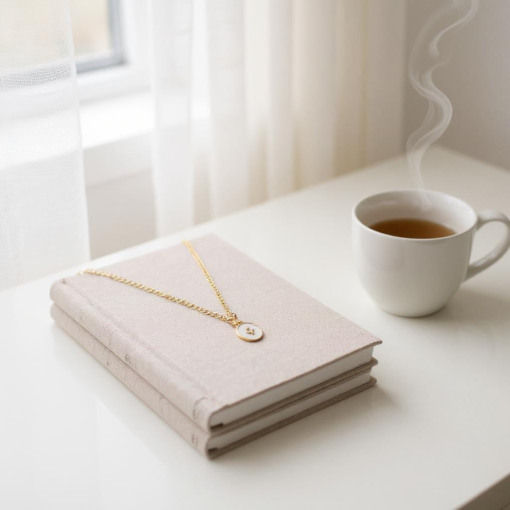 Collar de Cadena con Baño de Oro y Dije en Acero Inoxidable – Accesorios en tendencia - Collar de mujer