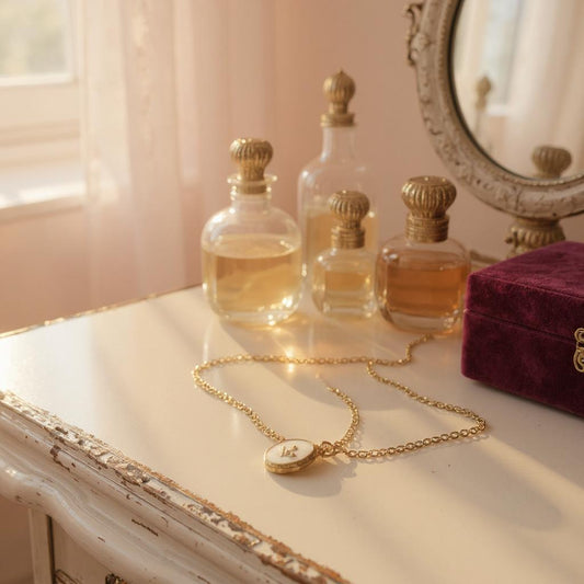 Collar de Cadena con Baño de Oro y Dije en Acero Inoxidable – Accesorios en tendencia - Collar de mujer