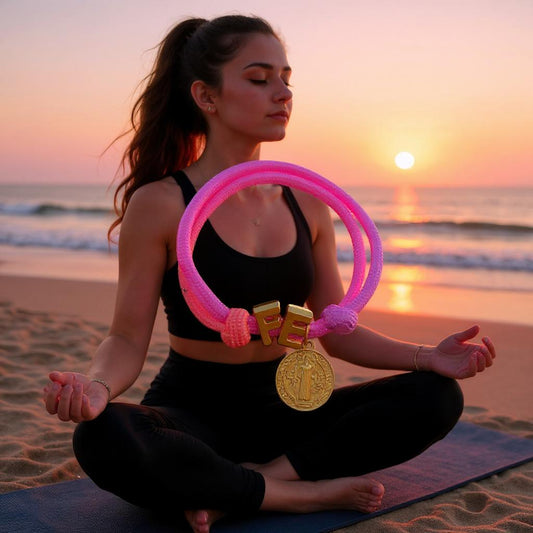 Pulsera Ajustable de Cordon Multicolor con Dije en Acero Inoxidable – Hecha a Mano para Mujer