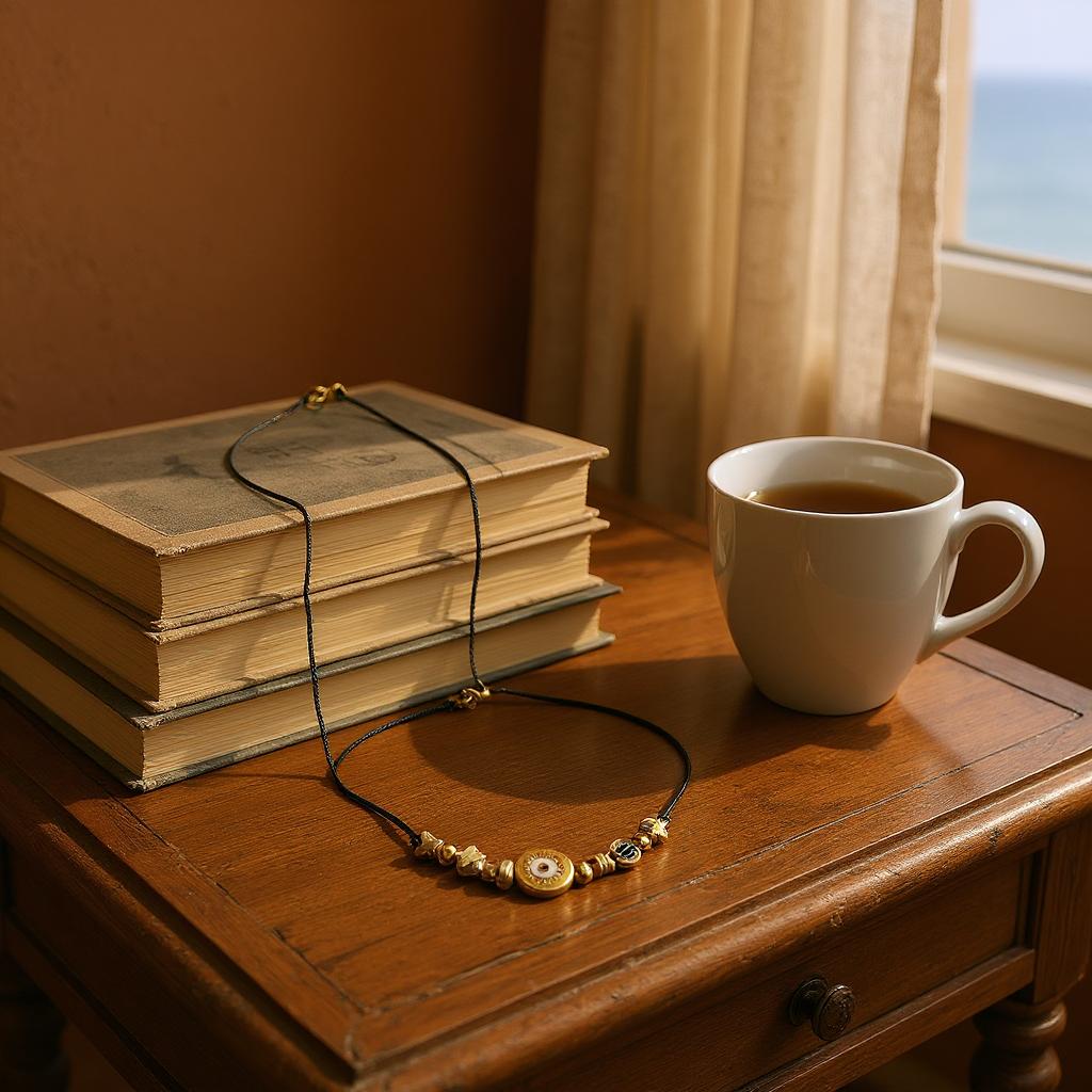 Collar de mujer - Choker de Mujer – Hecho a Mano con Hilo Chino y Cuentas de Acero Inoxidable