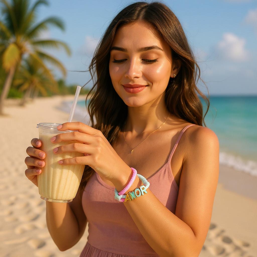 Pulsera Ajustable de Cordon Multicolor con Dije en Acero Inoxidable – Hecha a Mano para Mujer