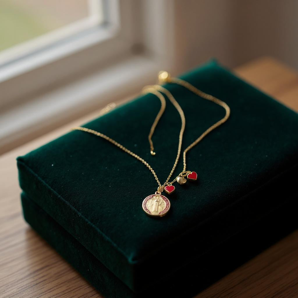 Collar de Cadena con Baño de Oro y Dije en Acero Inoxidable – Accesorios en tendencia - Collar de mujer